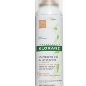 Klorane Champú Seco extrasuave a la Leche de Avena Cabello Castaño o Moreno Spray 150 ml